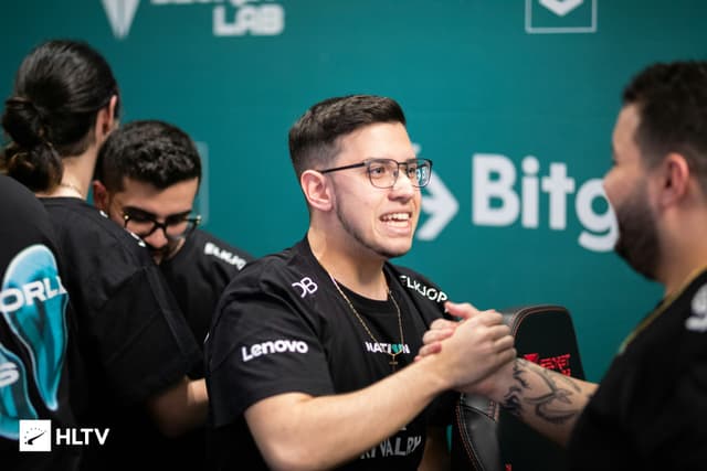 Team photo at esports event, professional CS2 team